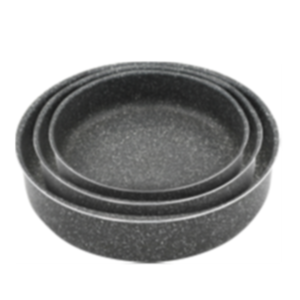 Premium 3-Piece Grey Granite Round Baking & Roasting Trays Set (30cm, 36cm, 40cm)