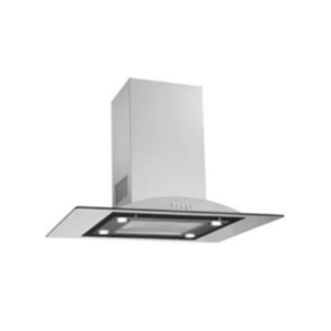 90cm Island Cooker Hood with 750 m3/hr Heavy-Duty Suction & Stainless Steel Inox Glass Finish (250W)