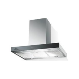 90cm Island Cooker Hood with Double Touch Control & Stainless Steel Inox Glass Finish (250W)