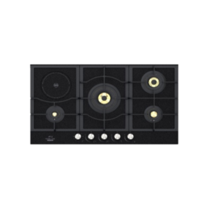 90cm Built-In Hybrid Gas & Electric Glass Cooktop with 4 Gas Burners, 1 Ceramic Hotplate (1200W) & Full Safety