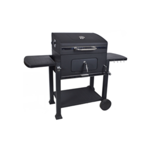137cm Outdoor Charcoal Grill with Heavy-Duty Chrome Grids, Side Table & Free Apron