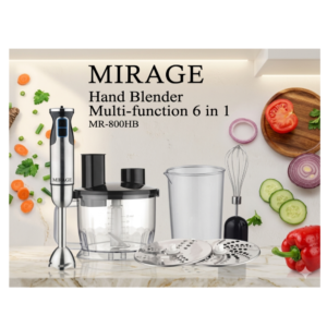 Premium 800W Multi-Function 6-in-1 Hand Blender Set with Jumbo 1500ml Chopper Bowl