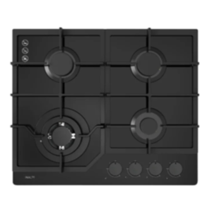 Premium 60cm Built-In Black Metal Gas Hob with Powerful Turbo Burner