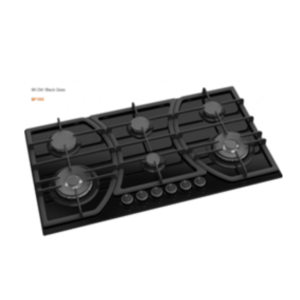 Luxury 90cm Built-In 6-Burner Full Safety Gas Hob with Premium Black Glass Finish