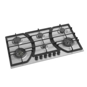 Premium 90cm Built-In 6-Burner Full Safety Gas Hob with Stainless Steel Inox Finish