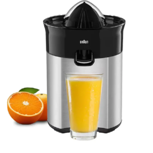 Braun CitrusQuick 5 Electric Citrus Juicer – 60W Stainless Steel Press