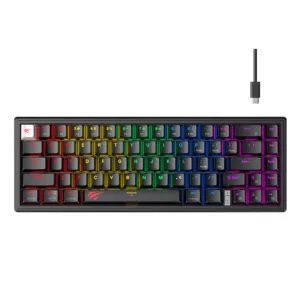 Havit GameNote KB874L Compact Mechanical Gaming Keyboard – Clicky Blue Switches (Black)