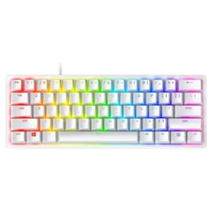 Razer Huntsman Mini 60% Optical Gaming Keyboard – Clicky Purple Switches (Mercury White)