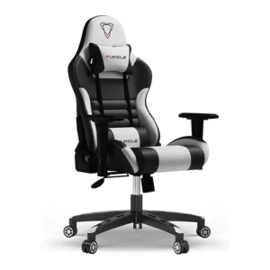 Furgle Ergonomic Racing Style Gaming Chair – Black/White High-Back Office Chair
