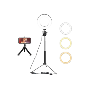 10-inch (26cm) Dimmable LED Ring Light with Desktop/Floor Tripod Stand