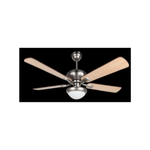 52" Modern Ceiling Fan (132cm) – Satin Nickel Body, 24W LED Light, 6 Speeds & Remote Contro