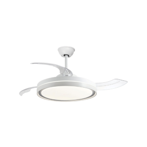 42" Matt White Ceiling Fan (106cm) – 65W DC Motor, 3-Color 36W LED Light, Remote Control & Timer