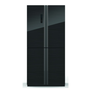 Campomatic Top Freezer Refrigerator Black Glass