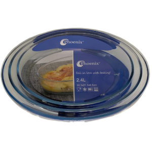 Phoenix Oval Glass Baking Dish Set of 3 (2.4L, 3.2L, 4L) Heat Resistant