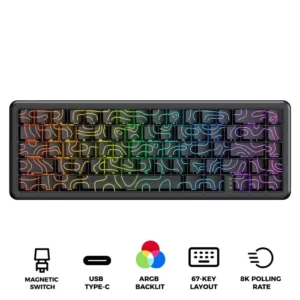 Onikuma G67 67-Key Hot-Swappable Mechanical Gaming Keyboard – Magnetic Switches