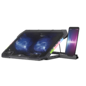 S900 RGB Gaming Laptop Cooling Pad – Dual 140mm Fans & Integrated Phone Holder